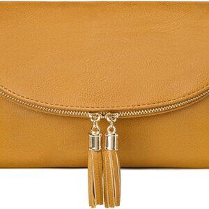 Womens Envelop Clutch Purse Multi Compartments, 6 Card Slot Inside, Crossbody Ba